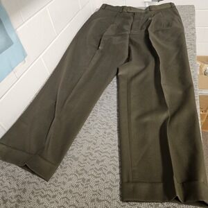 JB Britches Dress Pants‎ Mens 36 Green 100% Wool Straight 36x30